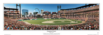 "Inaugural Game" Cardinals at Busch Stadium Panoramic Framed Poster