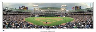 Oakland Athletics at the Oakland Coliseum Panoramic Framed Poster