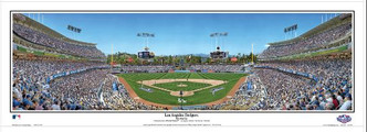 Los Angeles Dodgers at Dodger Stadium Panoramic Framed Poster