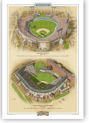 Baltimore Orioles Ballparks Print