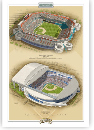Miami Marlins Ballparks Print