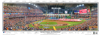 "Opening Ceremony - 2017 World Series" Houston Astros at Minute Maid Park Panoramic Framed Poster