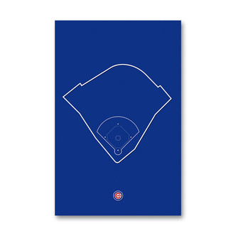 Wrigley Field Outline - Chicago Cubs Art Poster