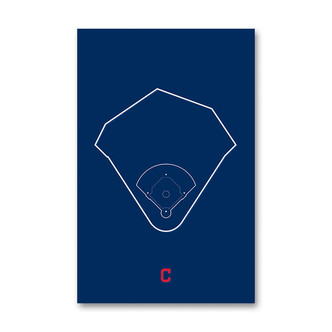 Progressive Field Outline - Cleveland Indians Art Poster