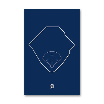 Comerica Park Outline - Detroit Tigers Art Poster