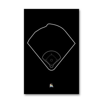 Marlins Park Outline - Miami Marlins Art Poster