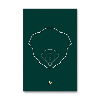Oakland Coliseum Outline - Oakland A's Art Poster