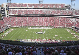 Georgia Bulldogs at Sanford Stadium 50 Yard Line Print