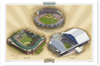Texas Rangers Ballparks Print -2020
