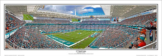 Miami Dolphins "17 Yard Line" Hard Rock Stadium Panoramic Poster