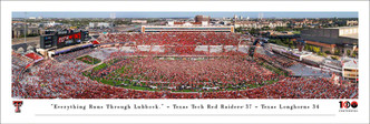Texas Tech Red Raiders "Everything Runs Through Lubbock" at Jones AT&T Stadium Panorama Poster