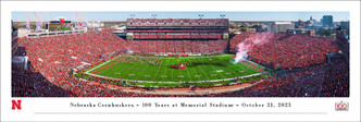 Nebraska Cornhuskers 100 Years at Memorial Stadium Panoramic Poster