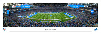 Detroit Lions "50 Yard Line" at Ford Field Panoramic Poster