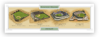 Detroit Tigers - Evolution of the Ballpark Print