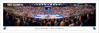 Kansas Jayhawks vs North Carolina Tar Heels at Allen Fieldhouse Panoramic Poster