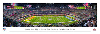 Super Bowl LIX Kickoff - Kansas City Chiefs vs Philadelphia Eagles Panoramic Poster