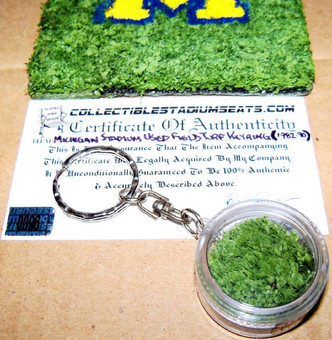 Michigan Stadium Game Used Turf Keyring