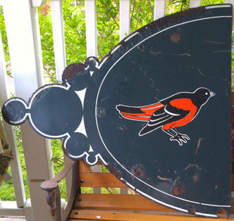 Camden Yards Game Used Metal Gate Signs