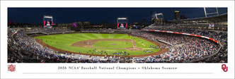 2026 College World Series Baseball Panoramic Poster - Oklahoma Sooners Champions