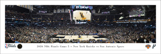 New York Knicks vs San Antonio Spurs - 2026 NBA Championship Panoramic Poster