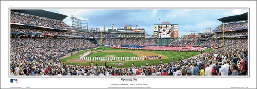 "Opening Day" Atlanta Braves at Turner Field Panoramic Framed Poster