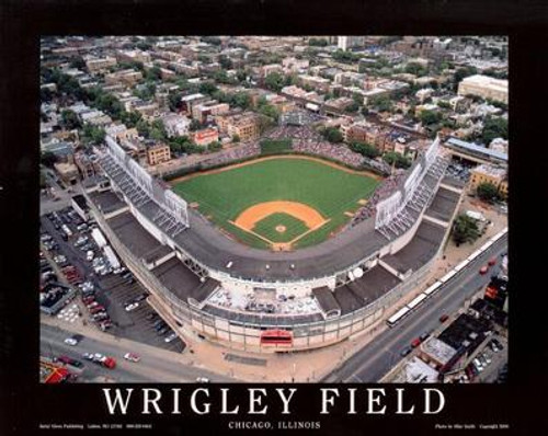 Framed Baseball Chicago Cubs Wrigley Field Baseball Stadium Wall Art F7537A