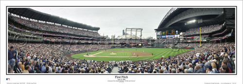 "First Pitch at Safeco Field" Seattle Mariners Panoramic Poster