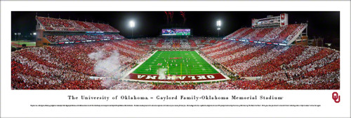 Oklahoma Sooners "Night Game" at Memorial Stadium Panorama Poster