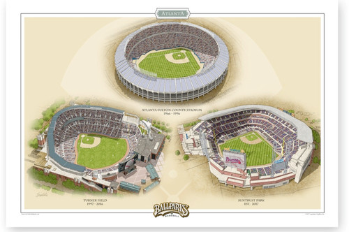 Turner Field Map Art - City Prints