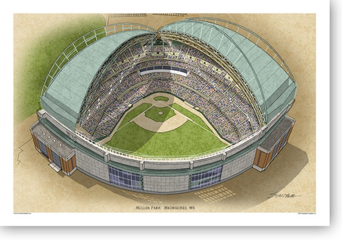 Milwaukee Brewers 11 x 17 Minimalist County Stadium Wall Art