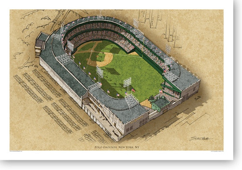 Shea Stadium Print, Artist Drawn Historic Baseball Stadium, New York Mets  Baseball – fine-art-print – 8-x-8