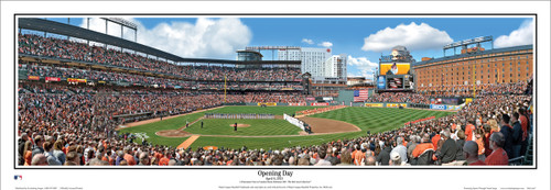 Baltimore, MD Camden Yards Warehouse Panoramic - Canvas or Photo Paper