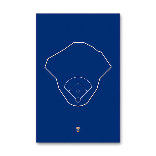 Citi Field Outline - New York Mets Art Poster