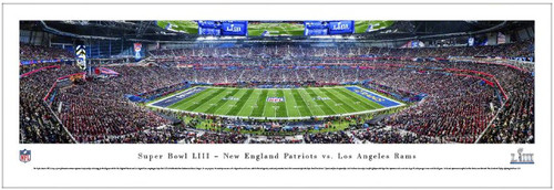 Super Bowl LIII New England Patriots vs Los Angeles Rams Panoramic Poster