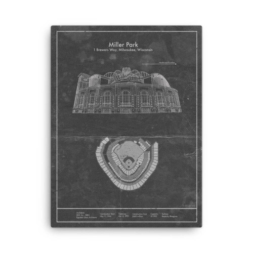 Miller Park - Milwaukee Brewers Architecture Poster