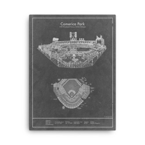 Comerica Park - Detroit Tigers Architecture Poster