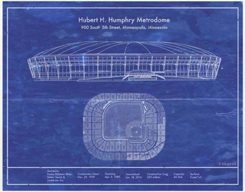 Metrodome - Minnesota Twins Architecture Poster