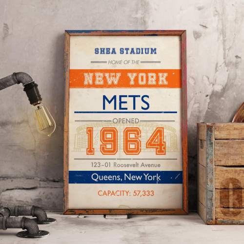 New York Mets Shea Stadium Subway Print - Vintage Ontario Baseball Art