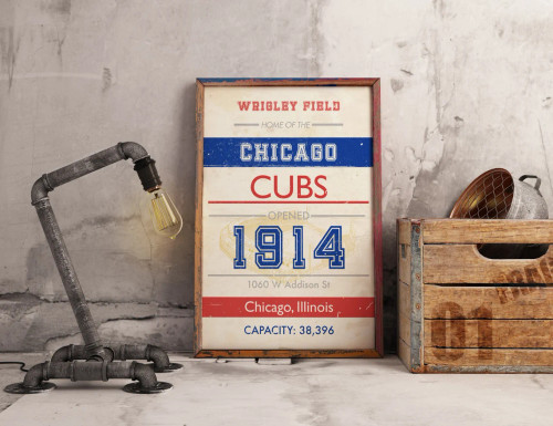 Chicago Cubs Wrigley Field Subway Print - Vintage Ontario Baseball Art