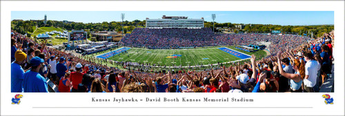 Kansas Jayhawks "Touchdown" at Memorial Stadium Panorama Poster