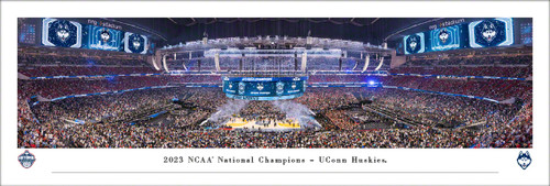 2023 NCAA Men's Basketball National Champions - UConn Huskies Panoramic Poster