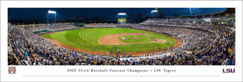 2023 College World Series Baseball Panoramic Poster- LSU Tigers Celebration