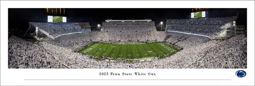 Penn State Nittany Lions "2023 White Out" at Beaver Stadium Panoramic Poster