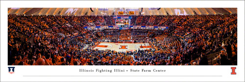Illinois Fighting Illini Men's Basketball at State Farm Center Panoramic Poster