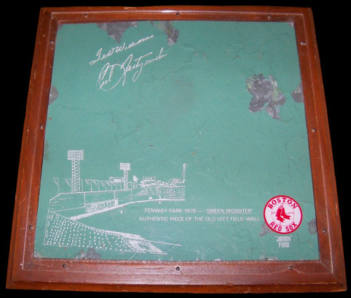 Authentic & Rare Fenway Park - Green Monster/Jimmy Fund Framed 1976 Plaque