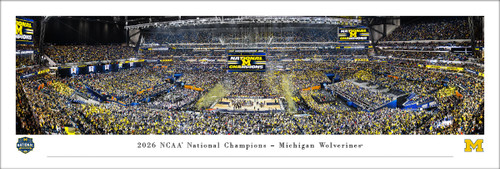2026 NCAA Basketball National Champions - Michigan Wolverines Panoramic Poster