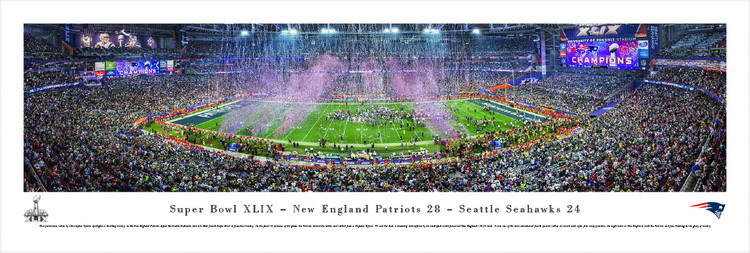 "Super Bowl XLIX" New England Patriots Panorama Poster