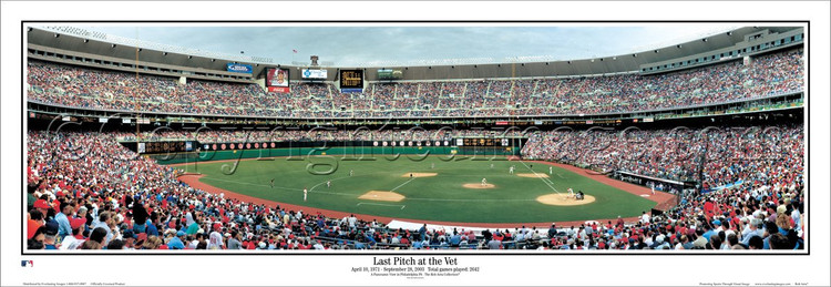 "Last Pitch at the Vet" Philadelphia Phillies Panoramic Framed Poster