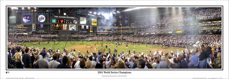 "2001 World Series" Arizona Diamondbacks Panoramic Framed Poster