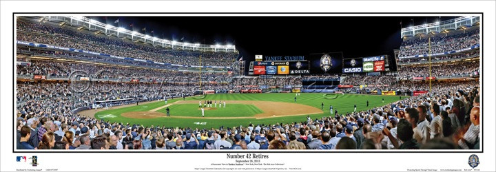 "Number 42 Retires" Mariano Rivera Panoramic Framed Poster